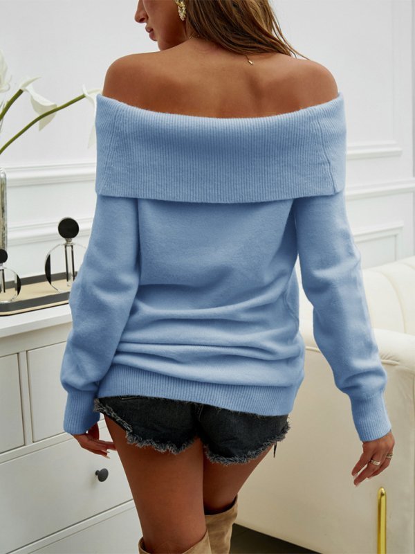 Casual Down Fold Shoulder Overtop - Choice SelectionsJumper