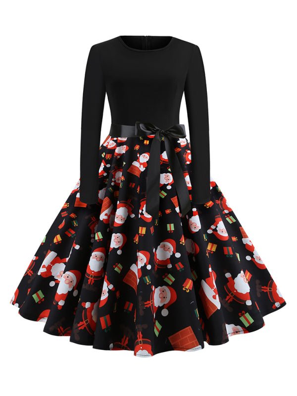 Christmas Reindeer Print Party Swing Dress - Choice SelectionsDress