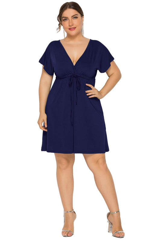 Plus Size Effortlessly Chic Tie-Front Mini Dress