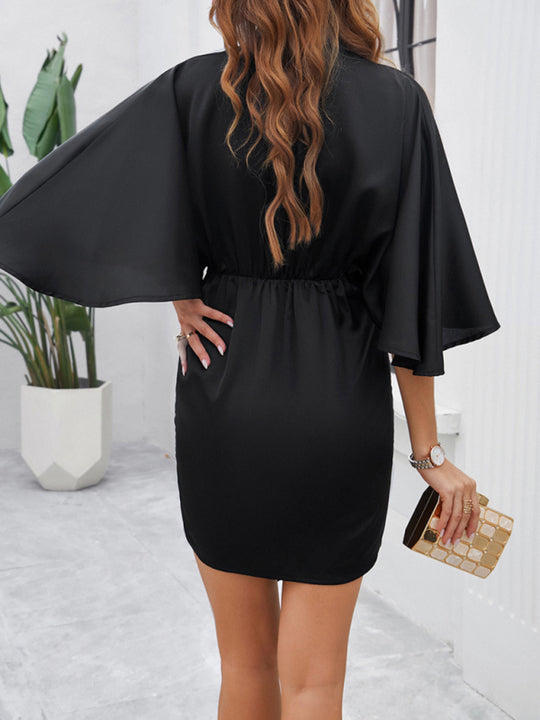 Elegant Kimono Satin Style Dress for Spring and Summer