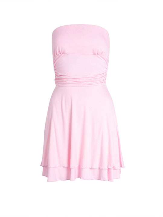 Strapless Ruched Mini Dress