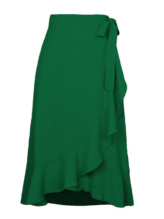 Ruffled Asymmetrical Wrap Skirt - Choice Selections
