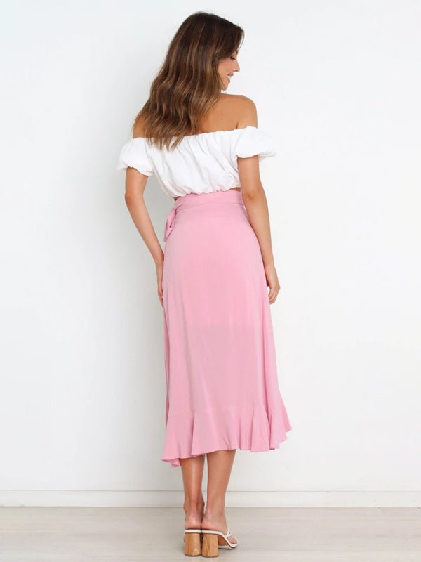 Ruffled Asymmetrical Wrap Skirt - Choice Selections