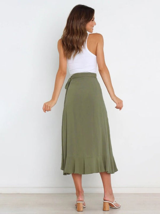 Ruffled Asymmetrical Wrap Skirt - Choice Selections